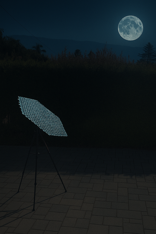 Moon bounce communications array on a tripod